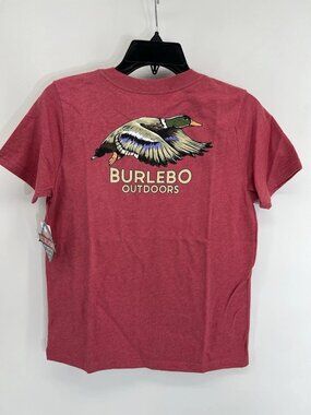 Burlebo Youth Boys Duck Hunting Graphic T Shirt Red NWT Size L Large / 10-12